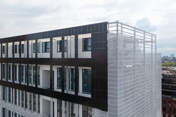 Architectural project - contrast design, vertical lines, metal cladding, metal facade, climate responsive, horizontal lines, commercial building, industrial look, grid pattern, black facade, modern office, office building, business center, urban setting, grey tones, steel, metal, natural light, glass, modular design, contemporary architecture, innovative design, modern vibe, sustainable architecture, neutral tones, industrial style, black, geometric design, modern facade, white facade, large windows, white, energy efficient, glass windows, eco architecture, sleek design, urban architecture, facade design, daylighting, dynamic facade, urban vibe, cityscape view, high-rise building, office space