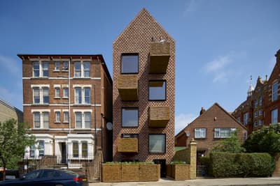 Architectural project - architectural design, cityscape, outdoor space, sustainable design, eco design, contemporary architecture, urban landscape, contemporary style, brown, exterior design, minimalist facade, daylight optimization, eco-friendly materials, modern facade, energy efficient design, compact design, brick, residential architecture, residential building, sustainable facade, textured facade, urban architecture, facade design, modern exterior, residential area, unique design, architectural contrast, geometric form, urban facade, brick building, townhouse, city dwelling, urban living, brown brick, woven texture, urban neighborhood, street view, modern townhouse, urban housing, distinctive architecture, modern city, urban charm, texture play, city residence, urban style, brick texture, urban exterior, architectural form, urban modern, urban vibe, woven elements