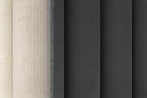 Architectural project - linear design, exposed concrete, raw concrete, vertical lines, striking design, concrete texture, materiality, texture, modernist design, brutalist architecture, pillar, concrete column, architectural column, monolithic structure, rhythm, symmetry, facade element, bold structure, strong presence, grey tones, industrial design, shadow play, contemporary architecture, grey, industrial vibe, light and shadow, modern design, minimalist style, neutral palette, urban design, structural element, robust design, sleek design, timeless design, urban architecture, texture contrast, architectural feature, architectural form