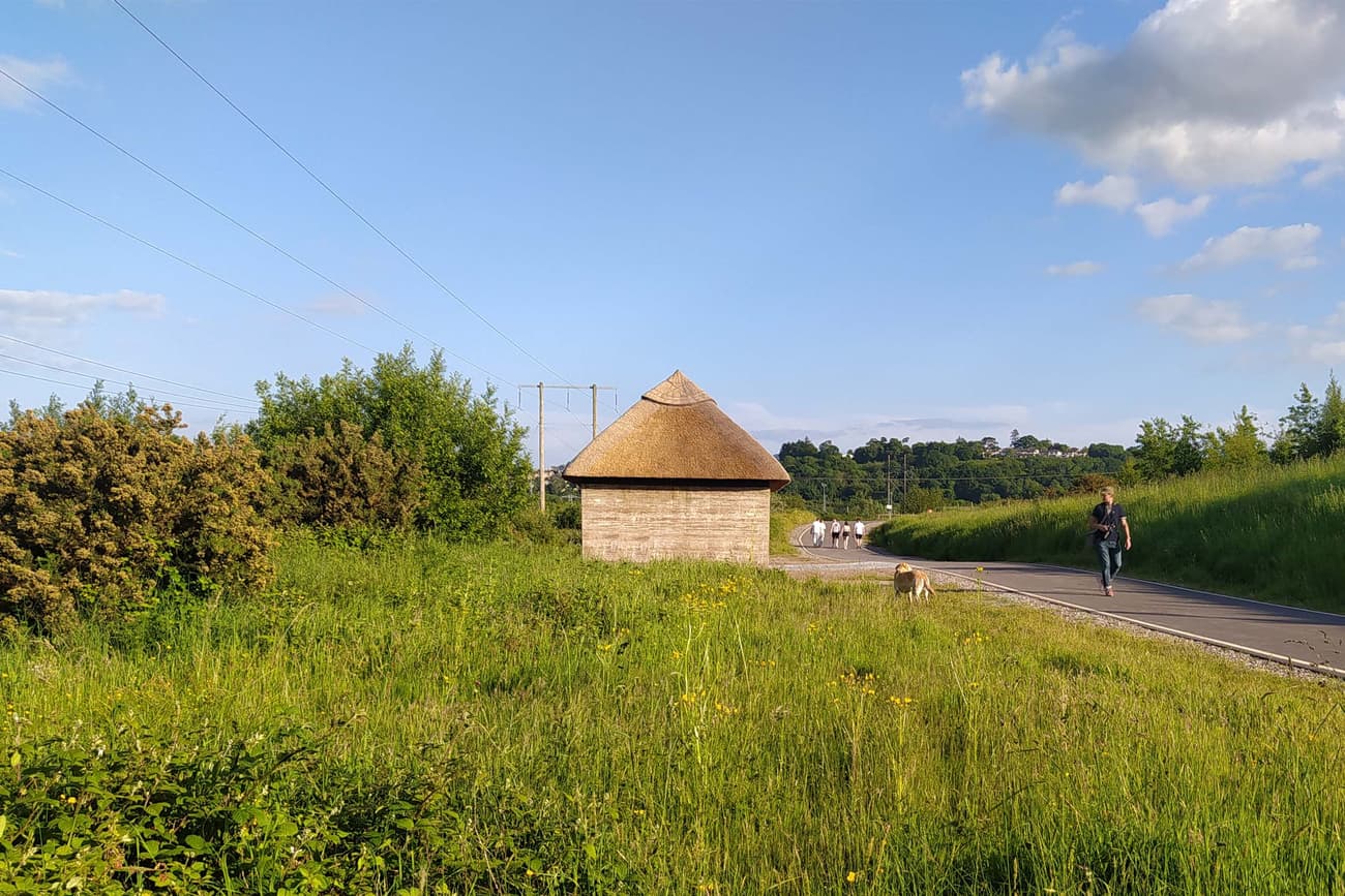 Architectural project - harmony with nature, minimal intervention, green environment, rural landscape, open sky, nature-inspired design, ecological architecture, peaceful landscape, rustic structure, nature, grass roof, idyllic setting, pastoral charm, farmland, serene environment, sustainable materials, outdoor space, eco friendly, vernacular architecture, small building, low carbon footprint, tranquil setting, scenic view, organic materials, traditional design, simple living, countryside, rural vibe, outdoor architecture, natural habitat, countryside retreat, calm atmosphere, pastoral scene, natural surroundings