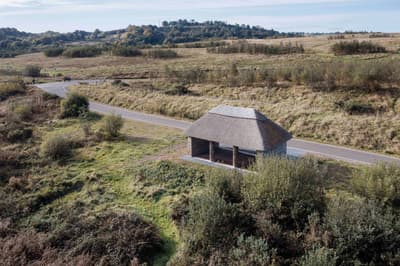 Architectural project - harmony with nature, countryside aesthetic, traditional materials, unobtrusive design, rural getaway, nature blending, organic form, open shelter, eco-friendly design, passive design, sustainable architecture, landscape architecture, rural architecture, simple design, vernacular architecture, rustic charm, tranquil setting, minimalist structure, ecological design, natural landscape, earth tones, green landscape, natural colors, countryside view, nature connection, quiet retreat, nature retreat, pastoral scene, environmentally conscious, landscape harmony