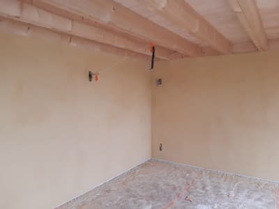 Architectural project - open ceiling, ceiling detail, ceiling design, smooth plaster, home build, interior wall, new build, warm interior, natural materials, wooden frame, warm tones, exposed structure, construction phase, construction site, exposed beams, industrial vibe, construction materials, building site, beige, light wood, wooden beams, timber beams, building process, residential construction, wood structure, sustainable building, eco construction, structural wood, construction detail, building materials, modern rustic, plaster wall, roof structure, beige wall, earthy palette, light timber, interior, wood ceiling, concrete floor, structural elements, renovation, brown tones, home renovation, natural finishes, minimalist interior